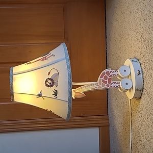 1990 Vintage Giraffe Safari Animal Nursery Lamp (orange, white)